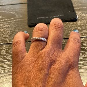 David Yurman Crossover Ring with Diamonds size 7